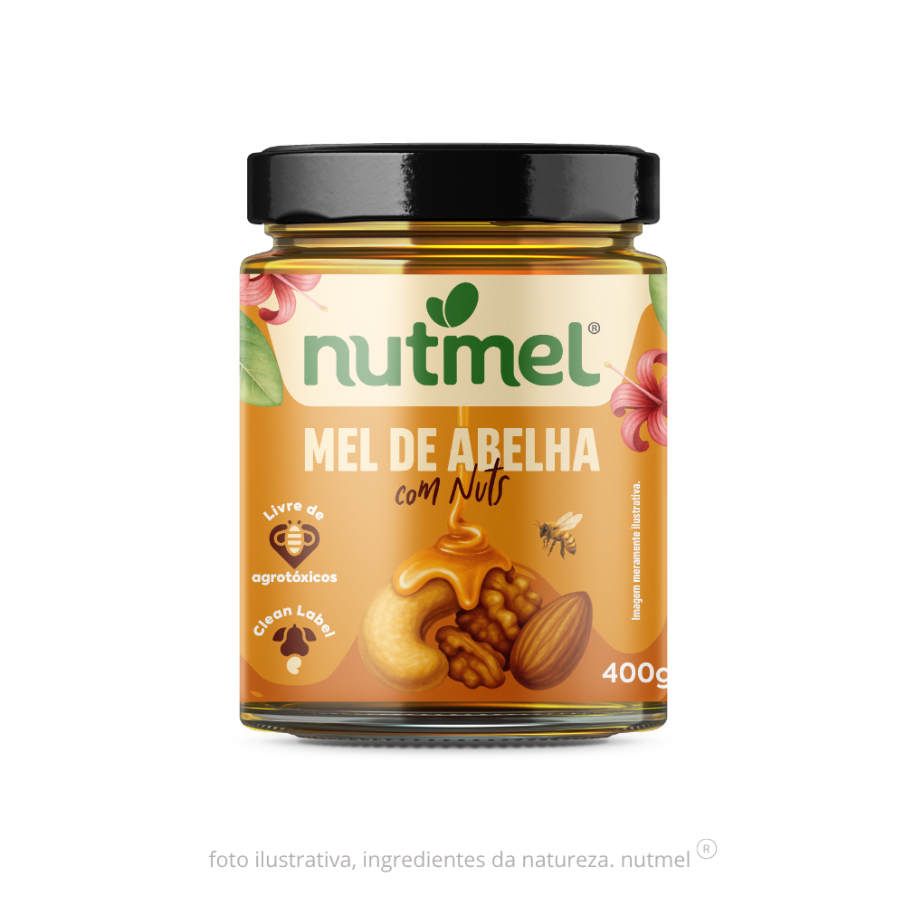 Mel de abelha com nuts 400g