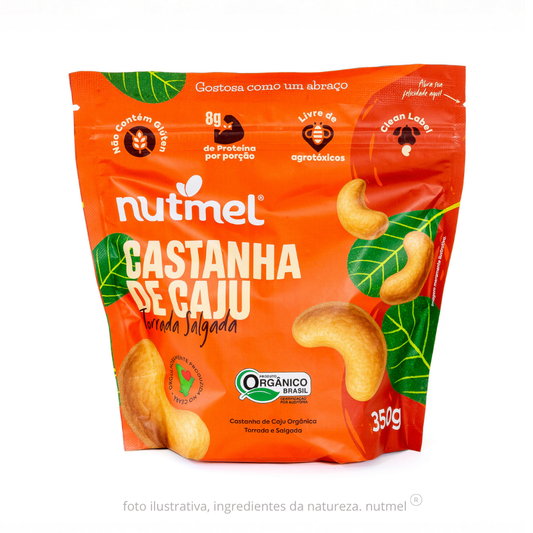 Castanha caju orgânica w1 torrada salgada pouch 350g